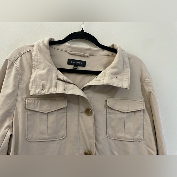 Talbots Womens Lightweight Canvas‎ Jacket in Tan - L - Picture 2 of 13